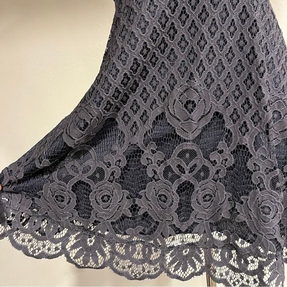 Lulus Charlotte Charcoal Grey Lace Skater Dress - Picture 6 of 15